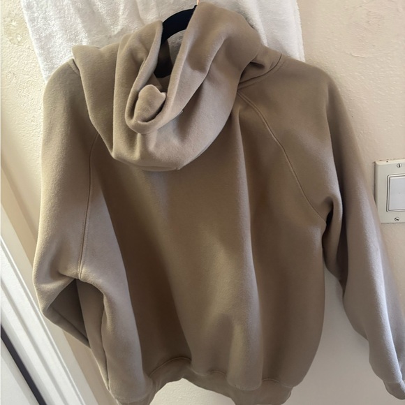 Essentials Beige Hoodie with Black Logo - Picture 2 of 2